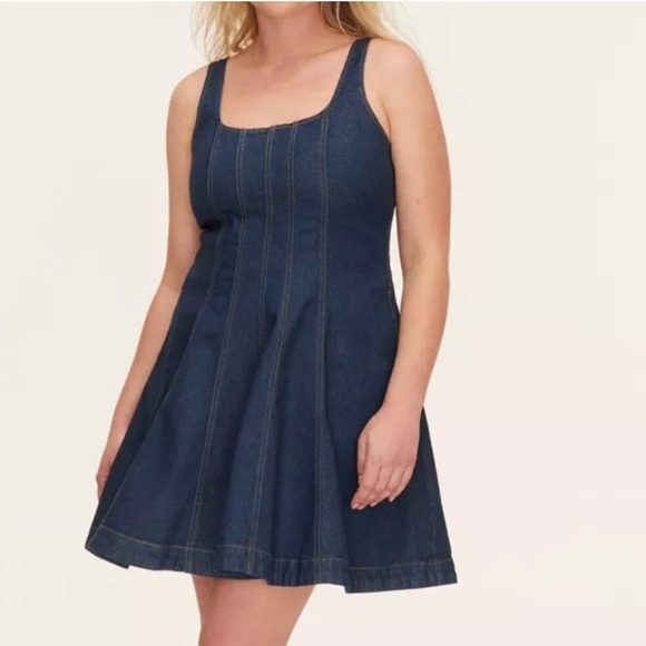 Kate Spade X Target Denim Seamed Mini Dress 10 NEW - Picture 2 of 6